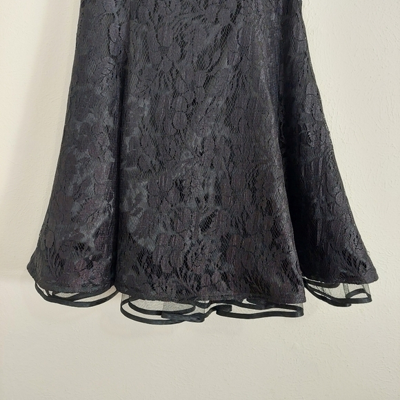 Betsy & Adam Black Sequin Short Puff sleeve Tulle Prom Cocktail Dress Sz 13 VTG - Picture 9 of 16